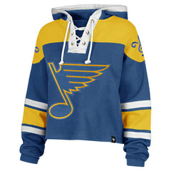 St. Louis Blues '47 Women's Cropped Lacer Hoodie - Blue | US 203624672