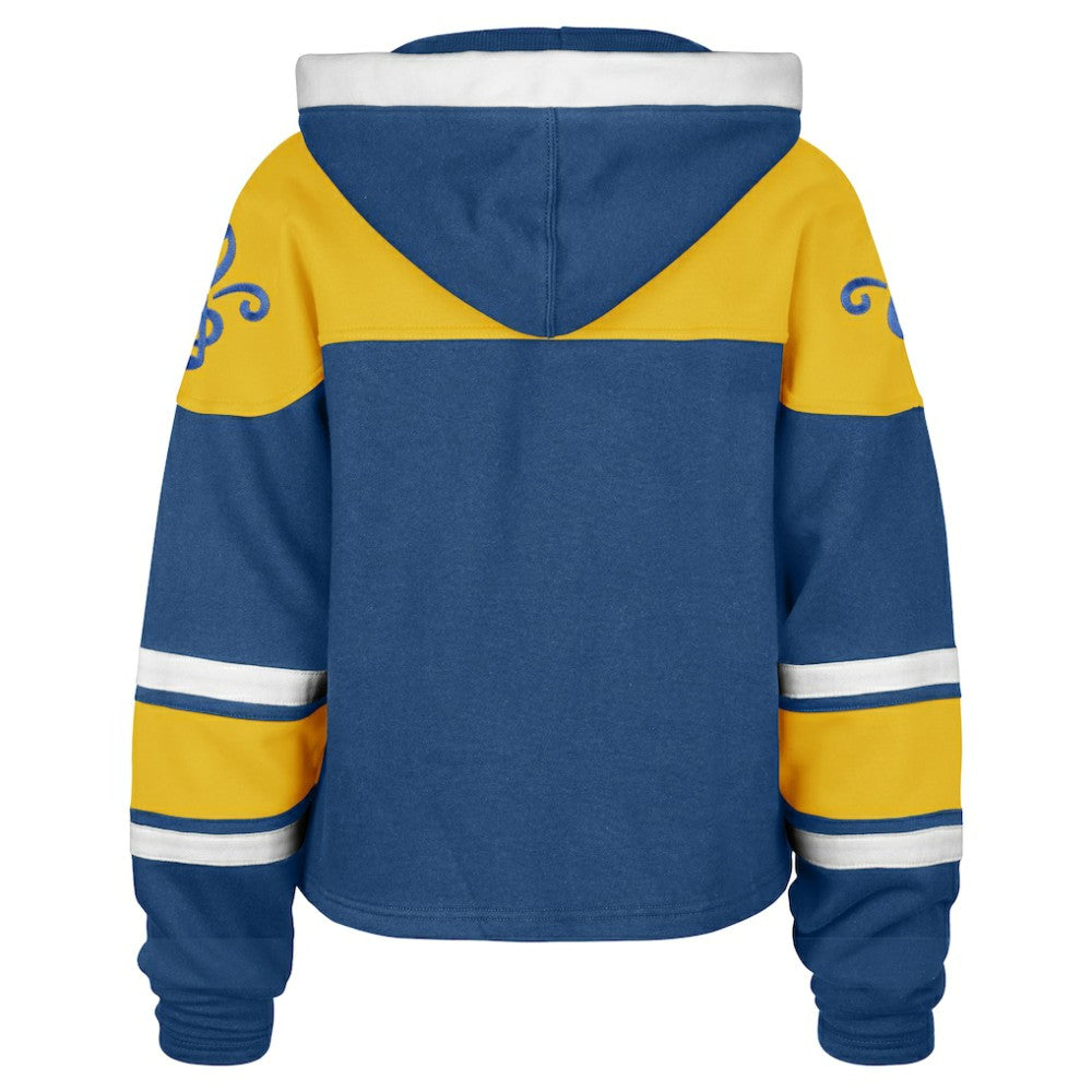 St. Louis Blues '47 Women's Cropped Lacer Hoodie - Blue | US 203624672