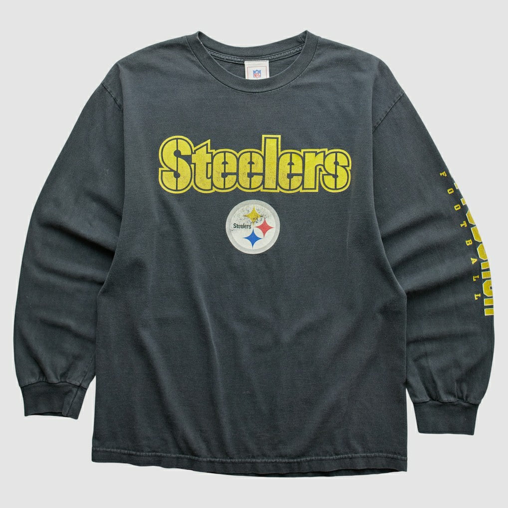 Pittsburgh Steelers NFL 2000s Long Sleeve T-shirt - Black T-shirts