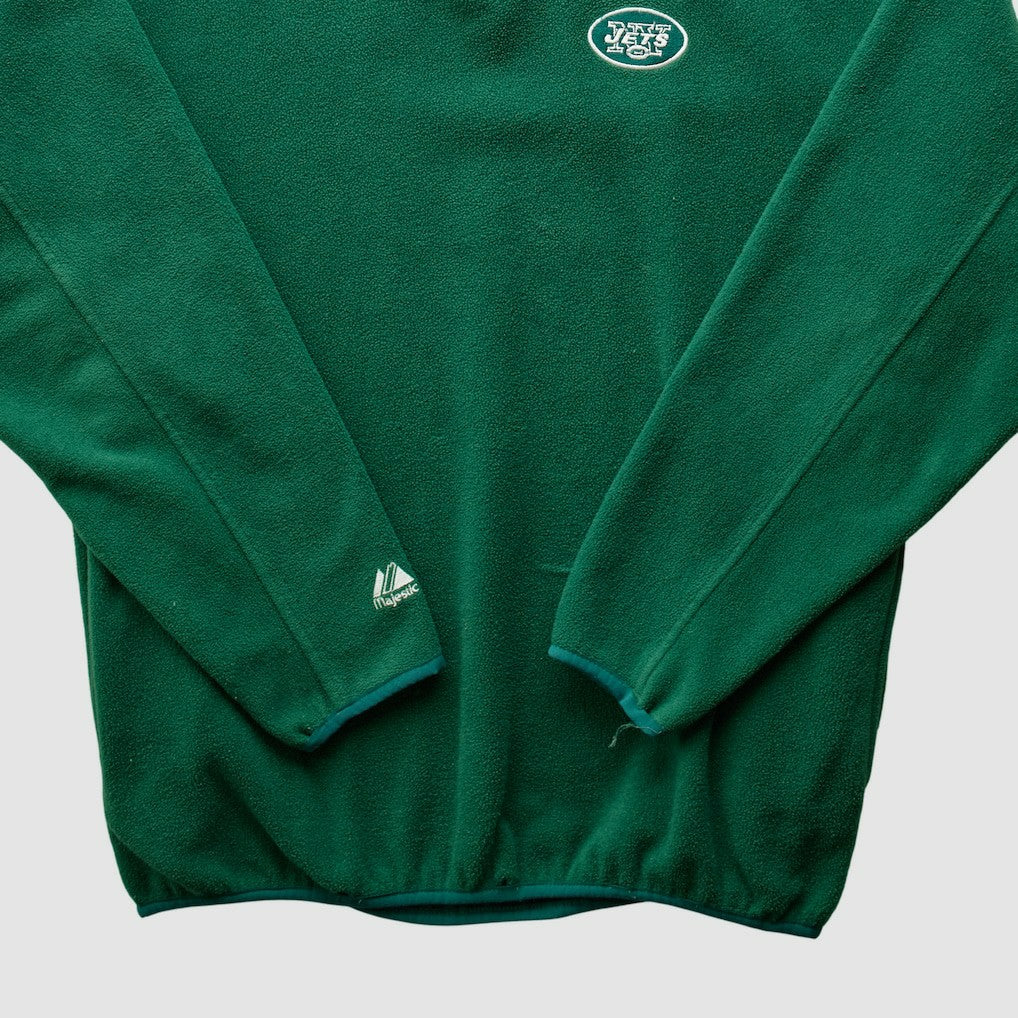 New York Jets Majestic 2000s 1/4 Zip Sweatshirt - Green Sweatshirts