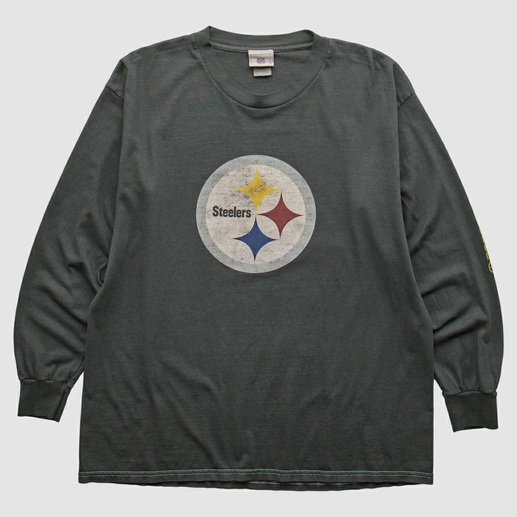 Pittsburgh Steelers NFL 2000s Long Sleeve T-shirt - Charcoal T-shirts