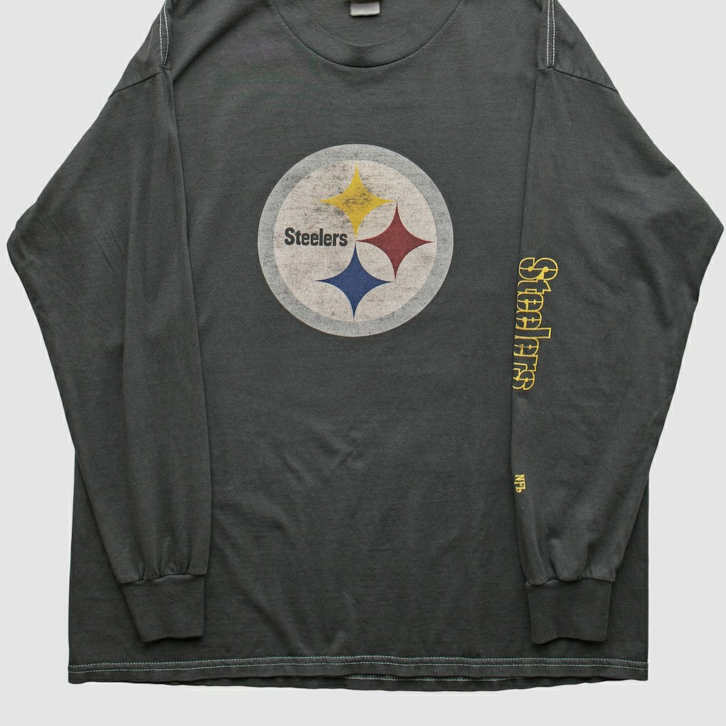 Pittsburgh Steelers NFL 2000s Long Sleeve T-shirt - Charcoal T-shirts