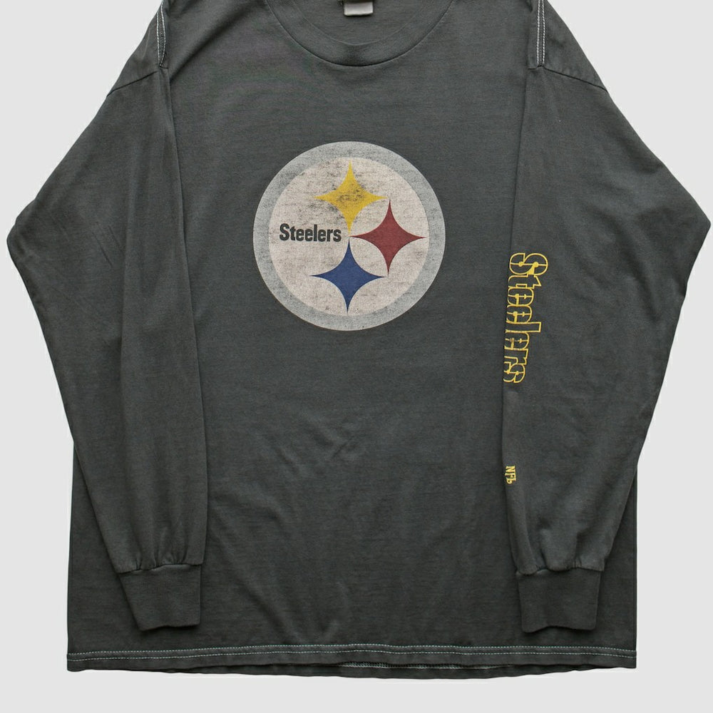 Pittsburgh Steelers NFL 2000s Long Sleeve T-shirt - Charcoal T-shirts