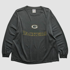 Green Bay Packers Logo Athletic 2000s Long Sleeve T-shirt - Charcoal T-shirts