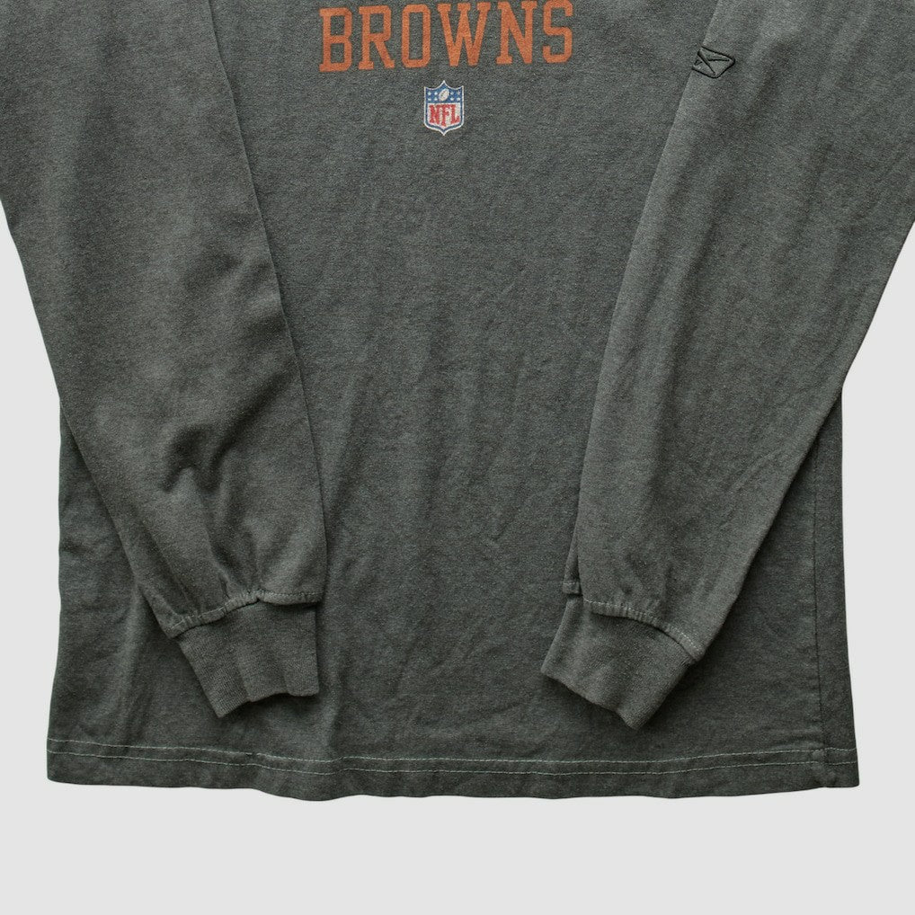 Cleveland Browns Reebok 2000s Long Sleeve T-shirt - Gray T-shirts