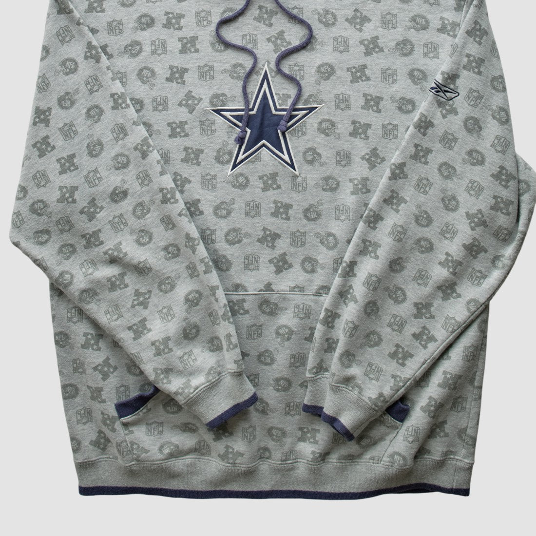 Denver Broncos Reebok 2010s Hooded Pullover Sweatshirt - Heather Gray Pullover