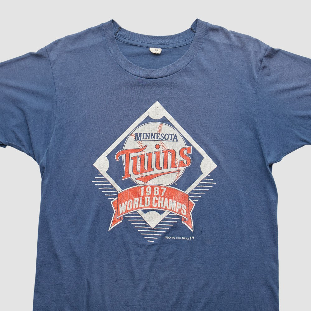 Minnesota Twins Trench 1987 T-shirt - Blue - Vintage T-shirts
