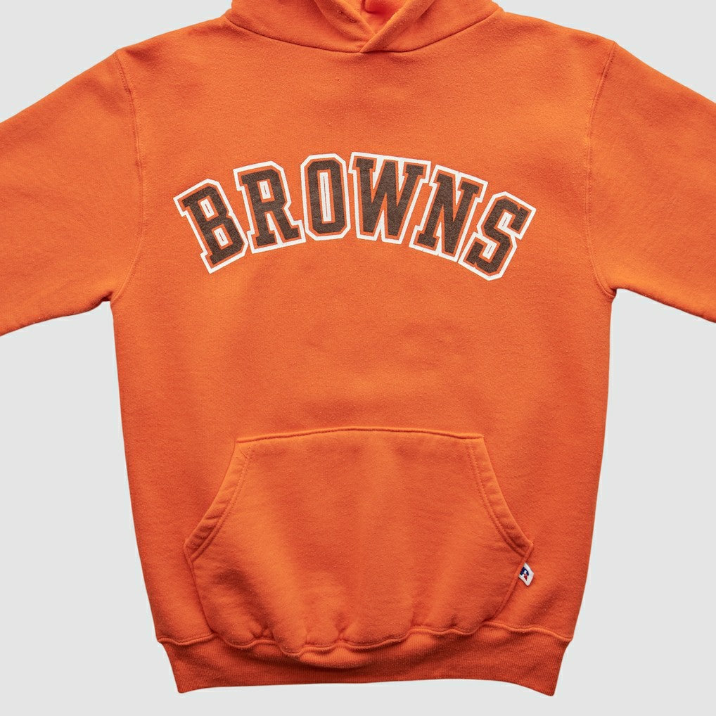 Cleveland Browns Russell 90s Hooded Pullover Sweatshirt - Orange Pullover
