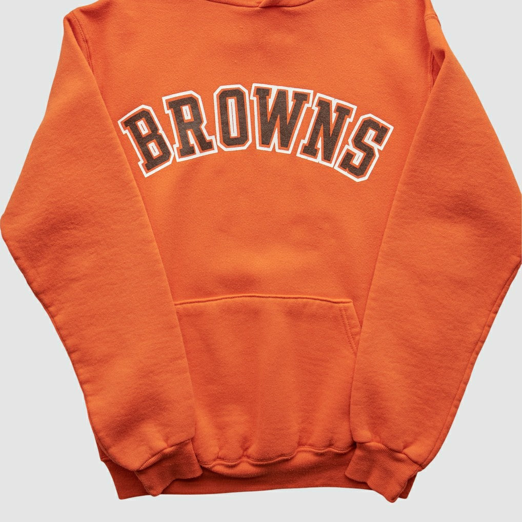 Cleveland Browns Russell 90s Hooded Pullover Sweatshirt - Orange Pullover