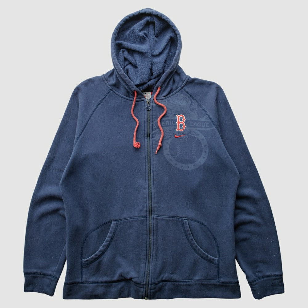 Boston Red Sox Nike 2000s Hooded Full Zip Sweatshirt - Navy - Vintage Sweatshirts