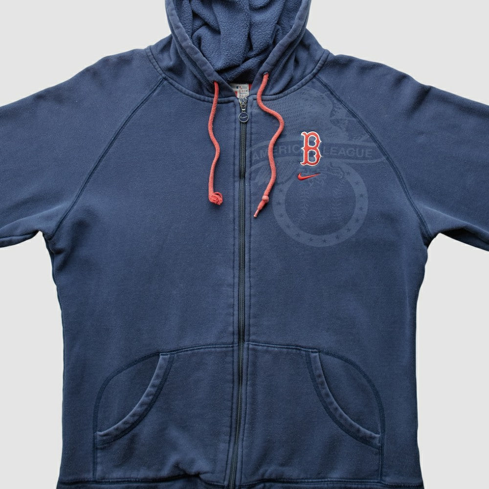 Boston Red Sox Nike 2000s Hooded Full Zip Sweatshirt - Navy - Vintage Sweatshirts