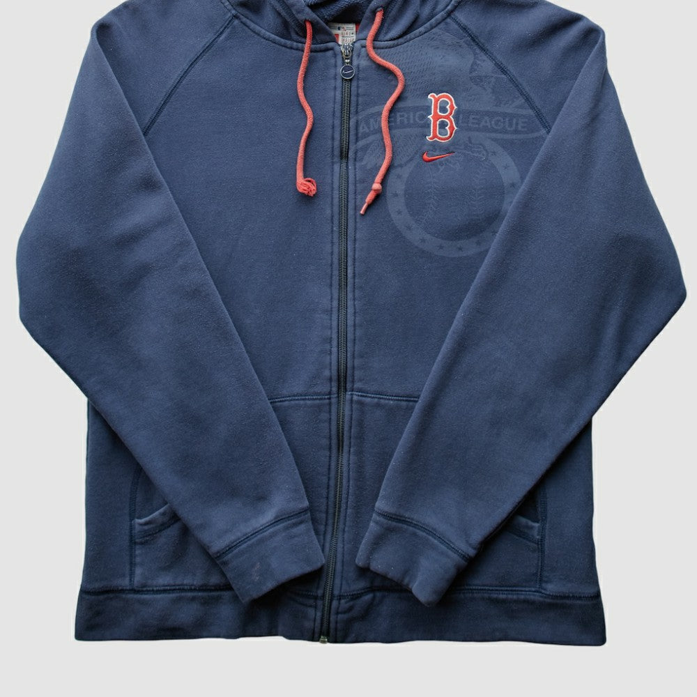 Boston Red Sox Nike 2000s Hooded Full Zip Sweatshirt - Navy - Vintage Sweatshirts