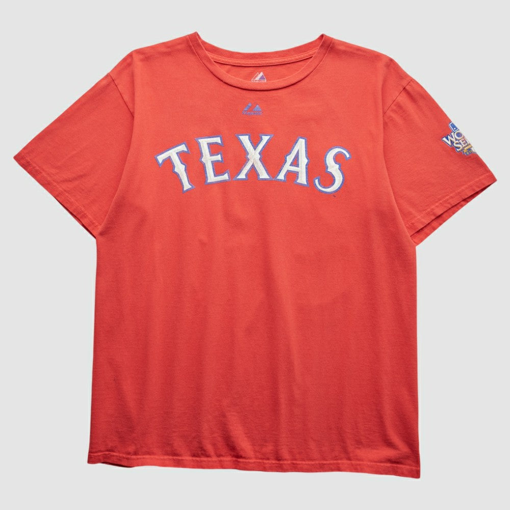Texas Rangers Majestic 2010 T-shirt - Red - Vintage T-shirts