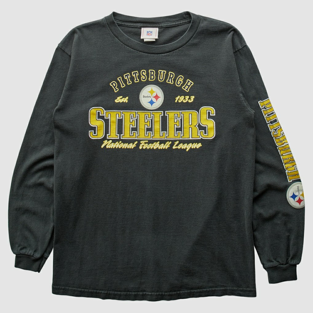 Pittsburgh Steelers NFL 2000s Long Sleeve T-shirt - Charcoal T-shirts