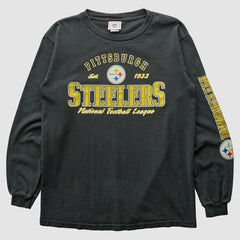 Pittsburgh Steelers NFL 2000s Long Sleeve T-shirt - Charcoal T-shirts