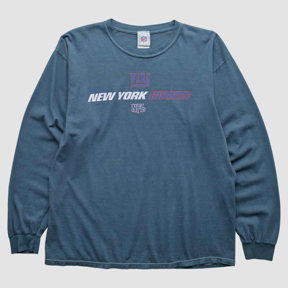 New York Giants NFL 2000s Long Sleeve T-shirt - Blue T-shirts