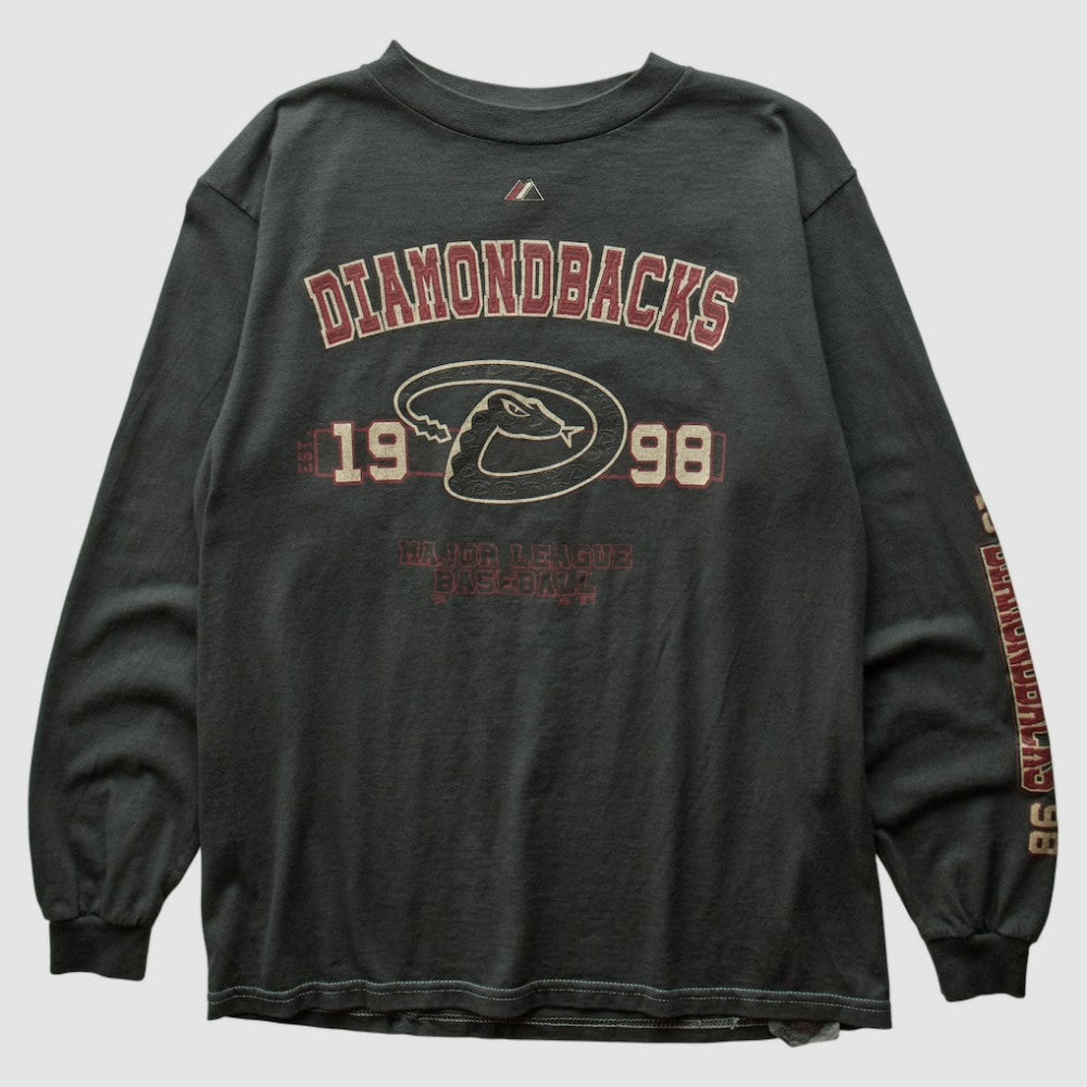 Arizona Diamondbacks Majestic 1998 Long Sleeve T-shirt - Charcoal - XVintage T-shirts