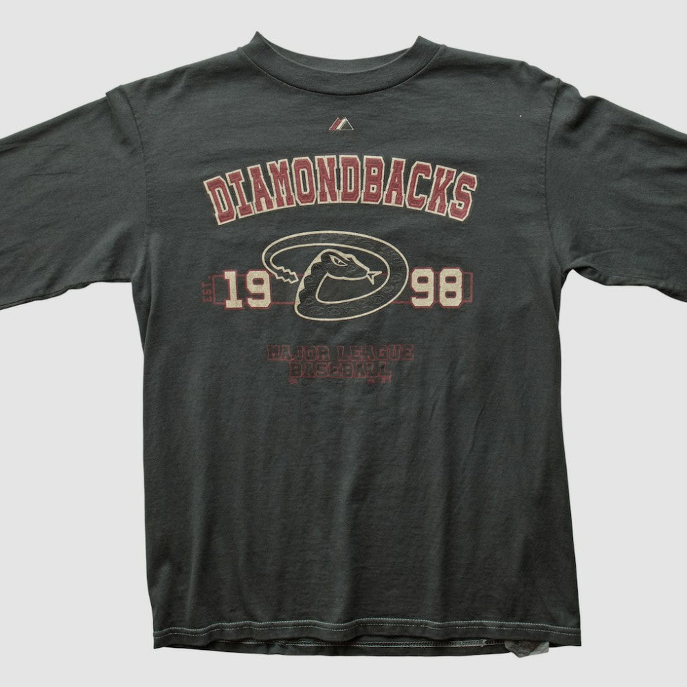 Arizona Diamondbacks Majestic 1998 Long Sleeve T-shirt - Charcoal - XVintage T-shirts