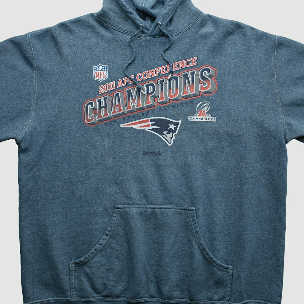 New England Patriots Reebok 2011 Hooded Pullover Sweatshirt - Blue Pullover