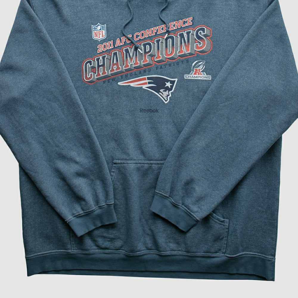 New England Patriots Reebok 2011 Hooded Pullover Sweatshirt - Blue Pullover