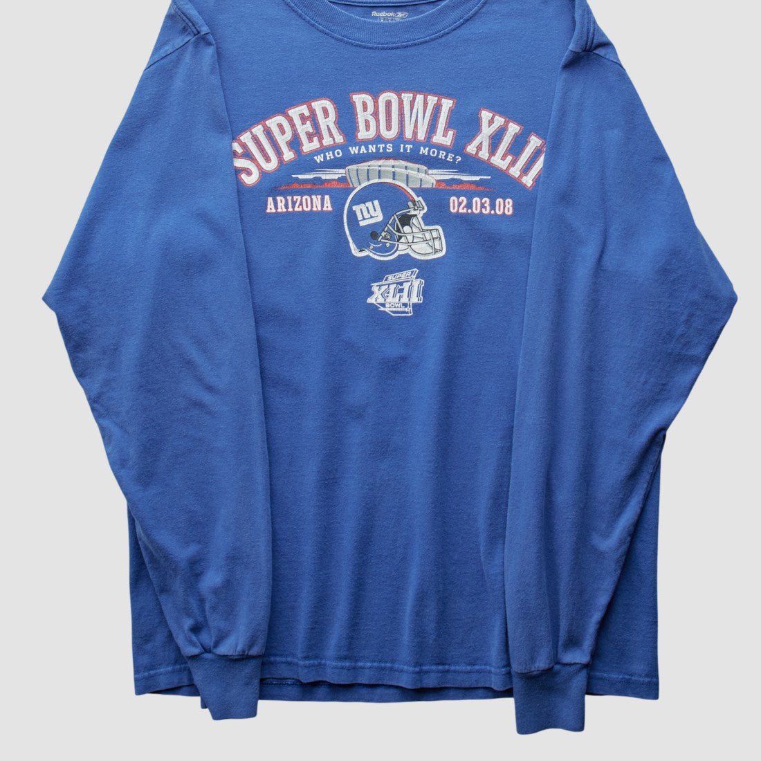 New York Giants Reebok 2008 Long Sleeve T-shirt - Blue T-shirts