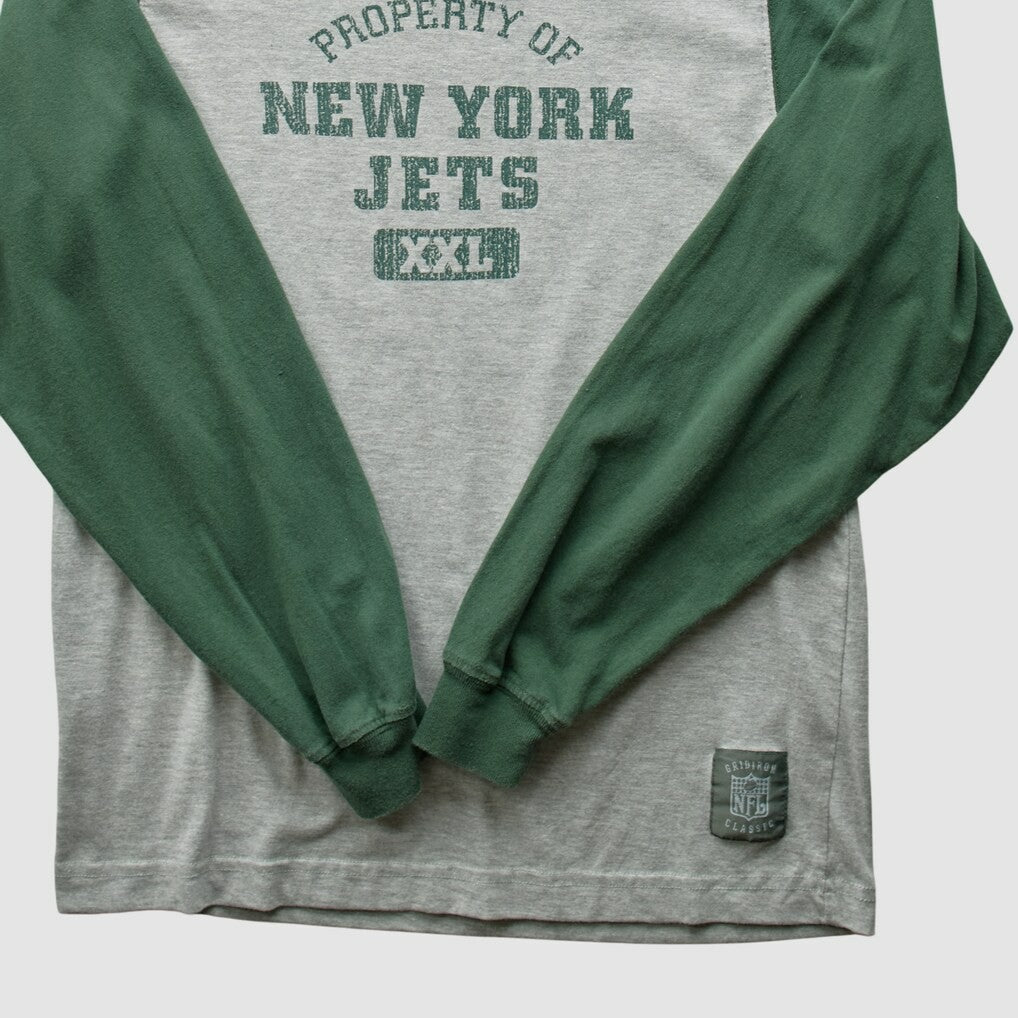 New York Jets Grid Iron 2000s Long Sleeve T-shirt - Gray T-shirts