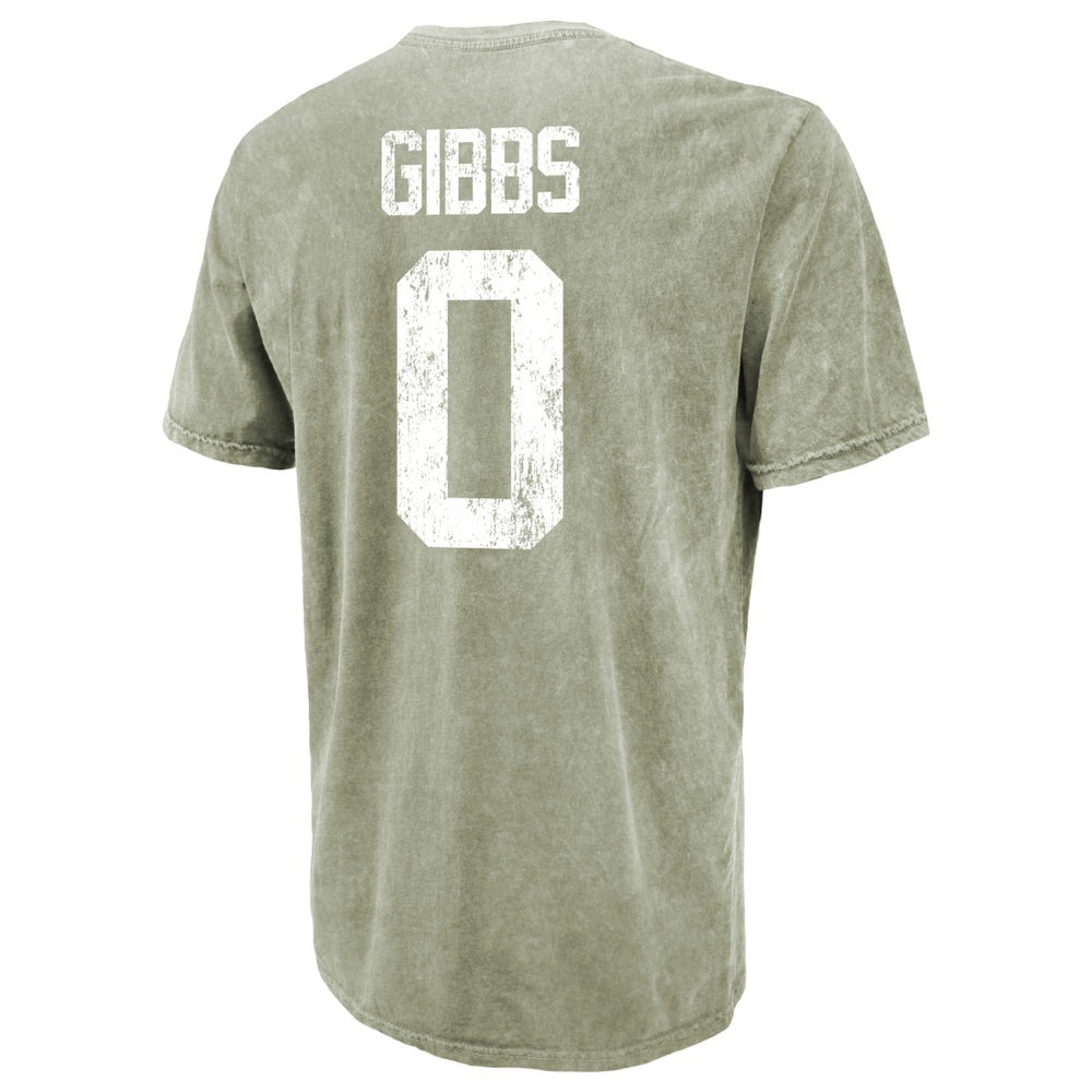 Jahmyr Gibbs Detroit Lions Majestic Threads Mineral Wash Name & Number T-Shirt - Moss Green T-shirts
