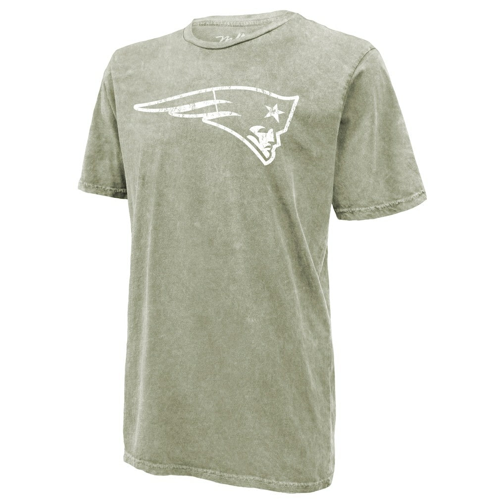 Drake Maye New England Patriots Majestic Threads Mineral Wash Name & Number T-Shirt - Moss Green T-shirts