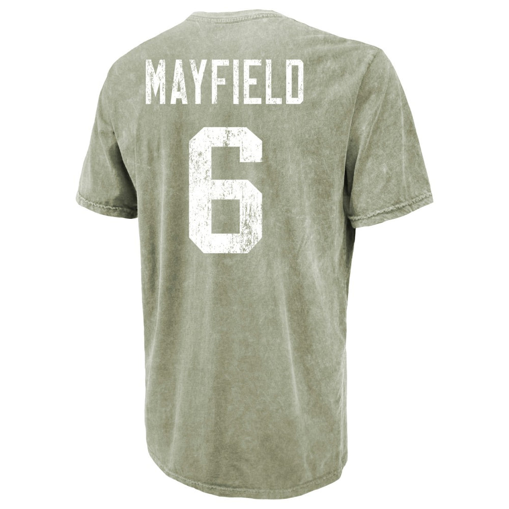 Baker Mayfield Tampa Bay Buccaneers Majestic Threads Mineral Wash Name & Number T-Shirt - Moss Green T-shirts
