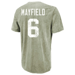 Baker Mayfield Tampa Bay Buccaneers Majestic Threads Mineral Wash Name & Number T-Shirt - Moss Green T-shirts