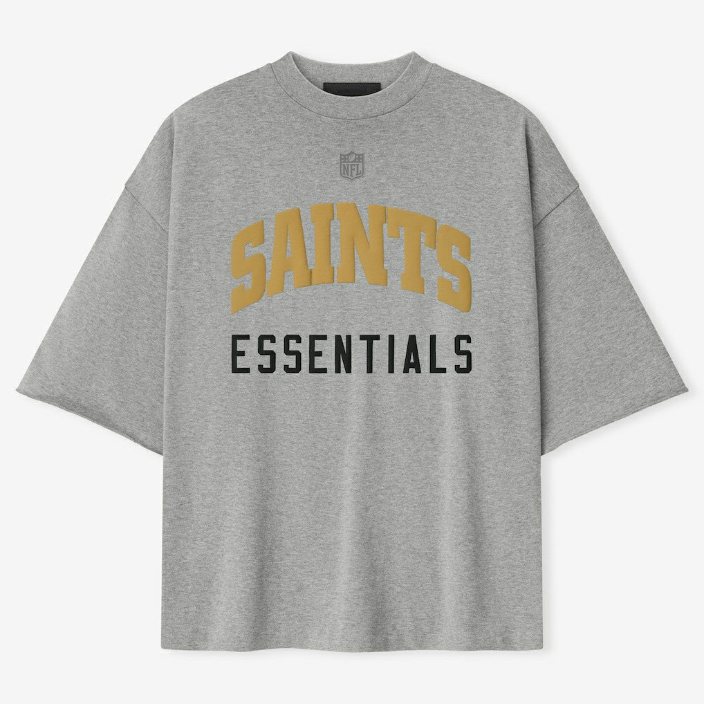New Orleans Saints Fear of God x NFL Unisex 3/4-Sleeve T-Shirt - Heather Gray T-shirts