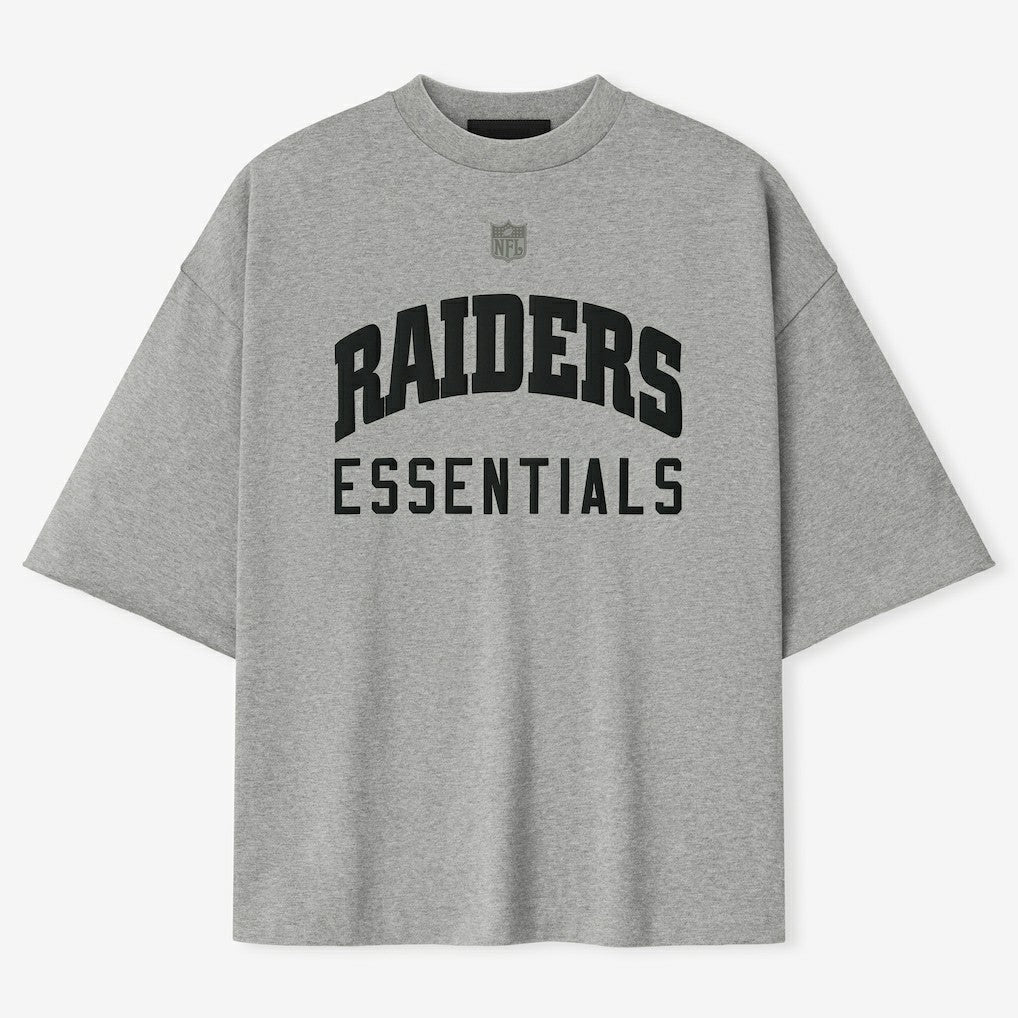 Las Vegas Raiders Fear of God x NFL Unisex 3/4-Sleeve T-Shirt - Heather Gray T-shirts