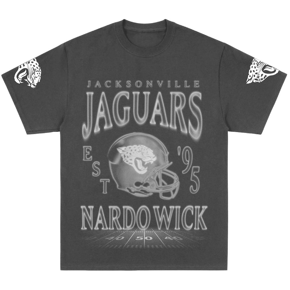 Jacksonville Jaguars Nardo Wick Unisex Teal Smoke T-Shirt - Black T-shirts
