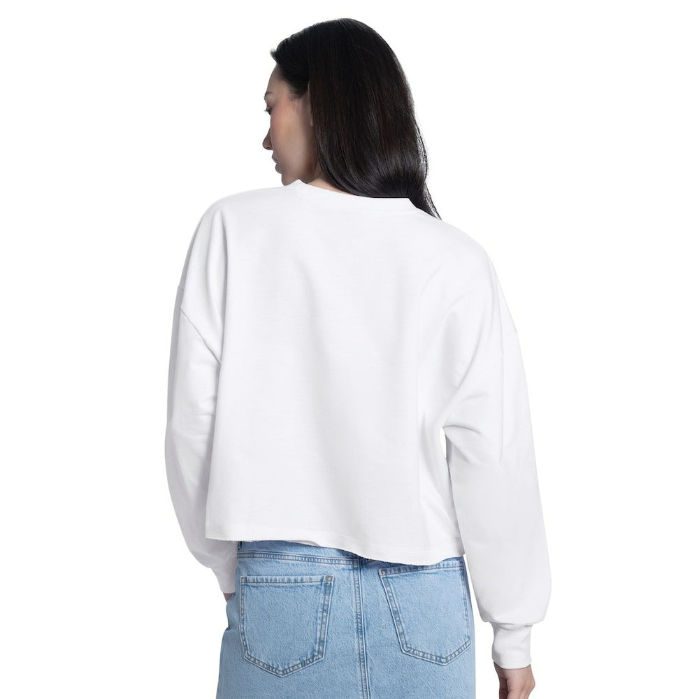 Golden State Warriors G-III 4Her by Carl Banks Women's Bleachers Cropped French Terry Sweatshirt White