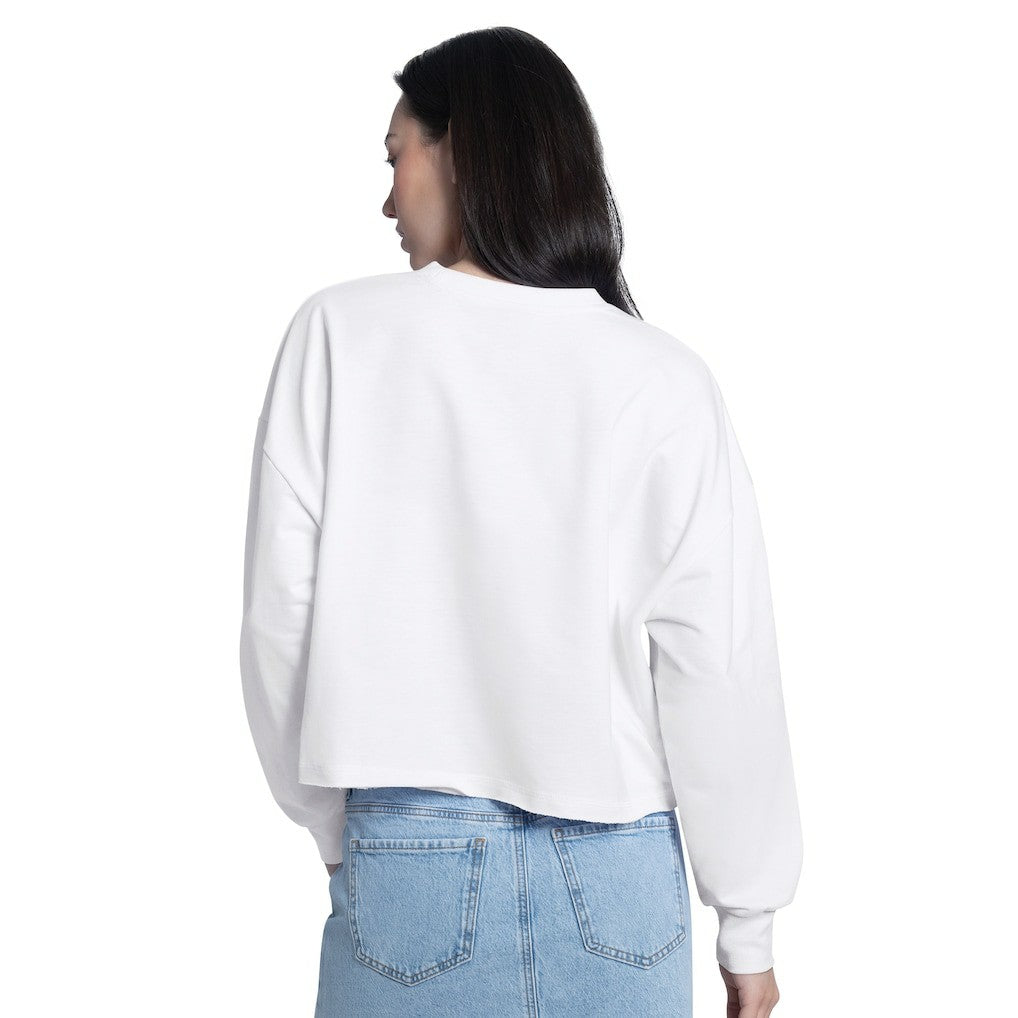 Chicago Bulls G-III 4Her by Carl Banks Women's Bleachers Cropped French Terry Sweatshirt White