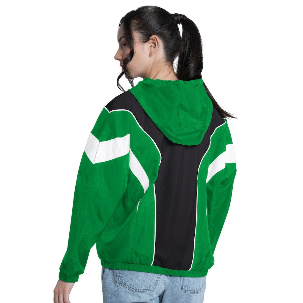 Boston Celtics G-III 4Her by Carl Banks Women's Quarterback Lightweight Oversized Full-Zip Jacket Green/Black