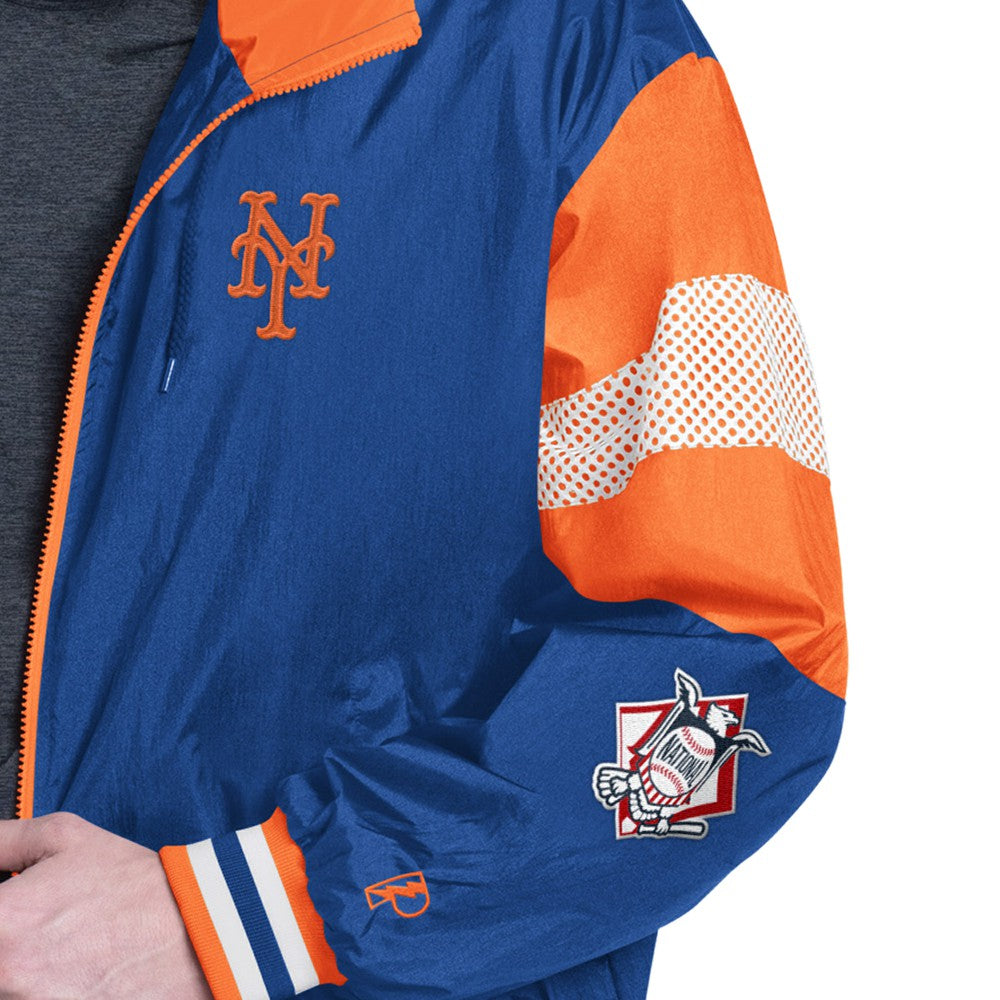 New York Mets Pro Player Legacy Lightweight Full-Zip Hooded Jacket - Royal/Orange Jackets