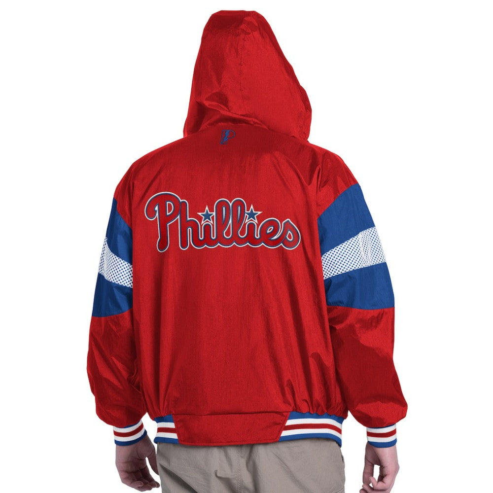 Philadelphia Phillies Pro Player Legacy Lightweight Full-Zip Hooded Jacket - Red/Royal Jackets