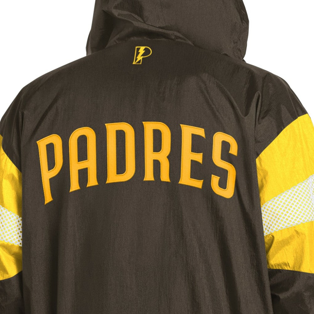 San Diego Padres Pro Player Legacy Lightweight Full-Zip Hooded Jacket - Brown/Gold Jackets