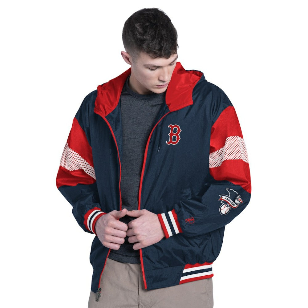 Boston Red Sox Pro Player Legacy Lightweight Full-Zip Hooded Jacket - Navy/Red Jackets