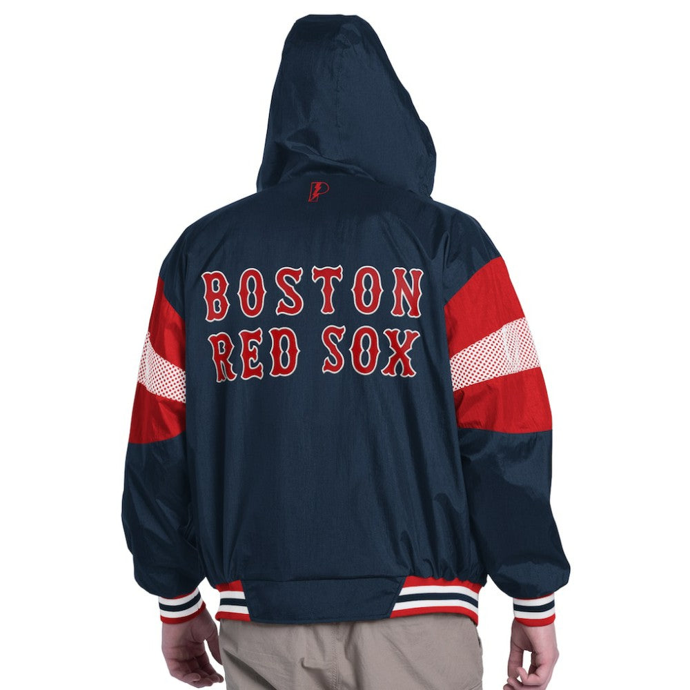 Boston Red Sox Pro Player Legacy Lightweight Full-Zip Hooded Jacket - Navy/Red Jackets