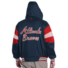 Atlanta Braves Pro Player Legacy Lightweight Full-Zip Hooded Jacket - Navy/Red Jackets