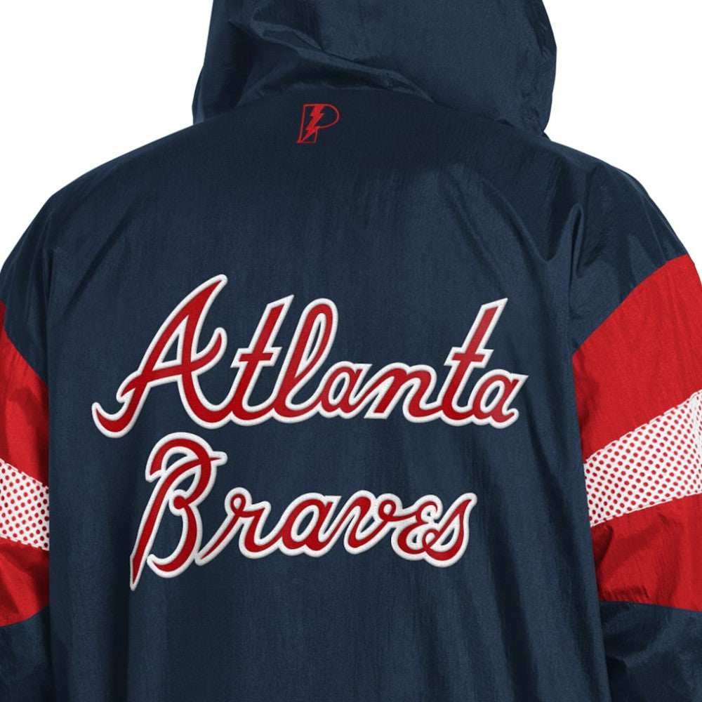 Atlanta Braves Pro Player Legacy Lightweight Full-Zip Hooded Jacket - Navy/Red Jackets