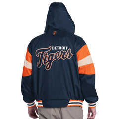 Detroit Tigers Pro Player Legacy Lightweight Full-Zip Hooded Jacket - Navy/Orange Jackets