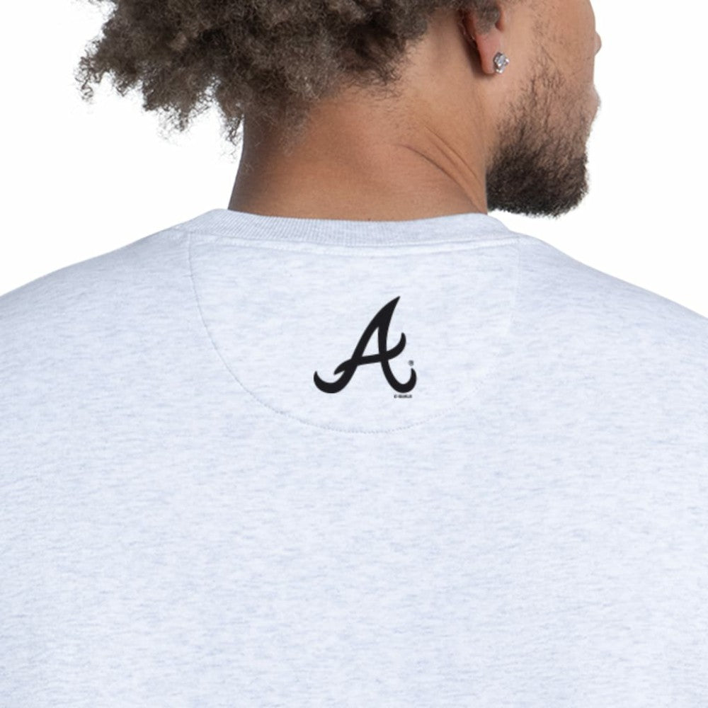 Atlanta Braves Starter Face of Ice Blue French Terry Sweatshirt - Gray Sweatshirts