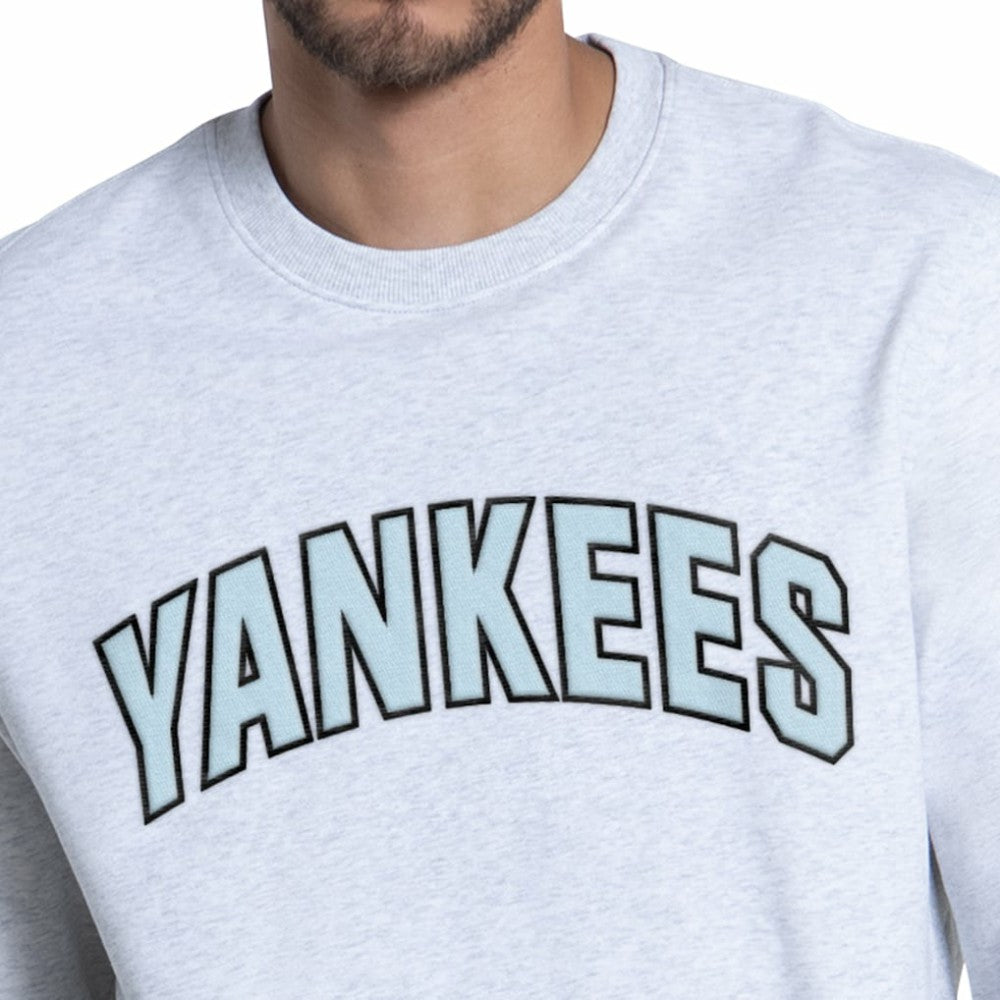 New York Yankees Starter Face of Ice Blue French Terry Sweatshirt - Gray Sweatshirts