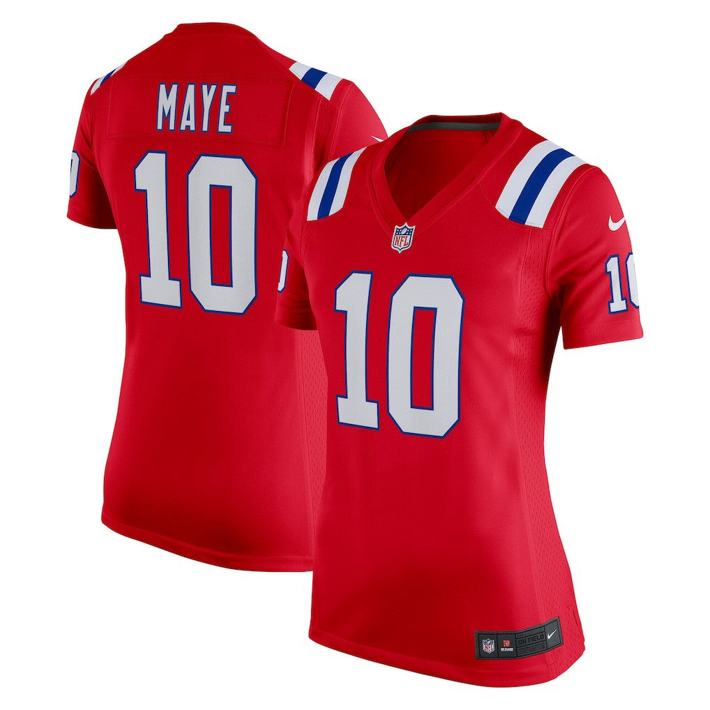 Drake Maye New England Patriots Women's Alternate Game Jersey - Red Jerseys
