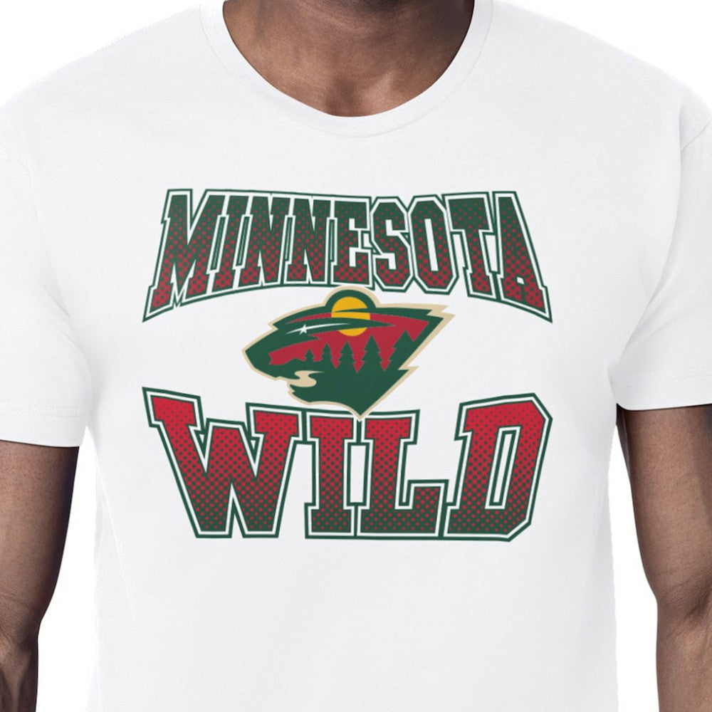 Minnesota Wild Starter Comic Style Team Graphic T-Shirt - White | US 203639602
