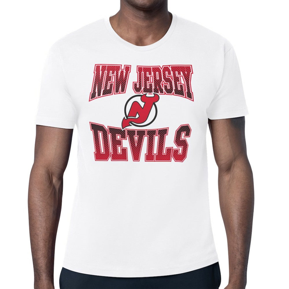 New Jersey Devils Starter Comic Style Team Graphic T-Shirt - White | US 203639603