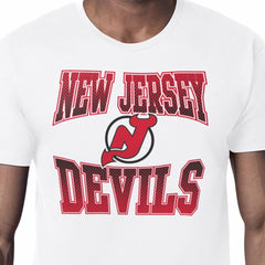 New Jersey Devils Starter Comic Style Team Graphic T-Shirt - White | US 203639603